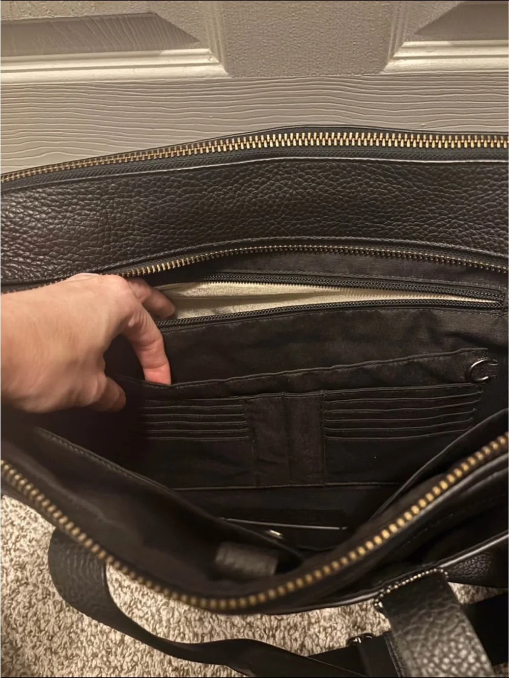 Coach Hamilton Black Pebbled Leather Laptop Briefcase- NEVER USED!